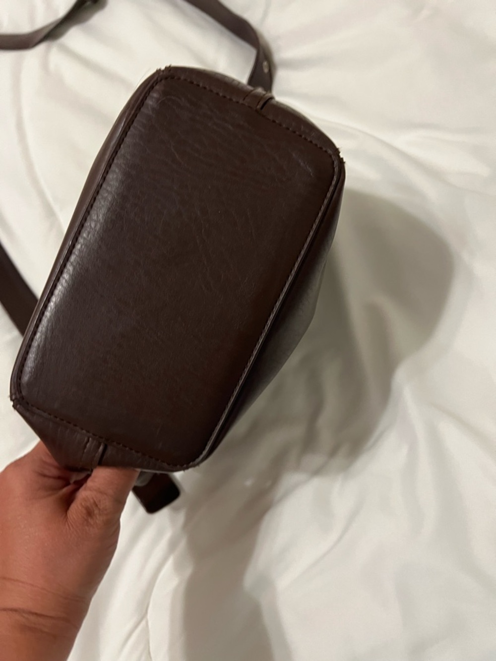 Coach Men's Dark Brown Leather Bucket Crossbody - Picture 9 of 9
